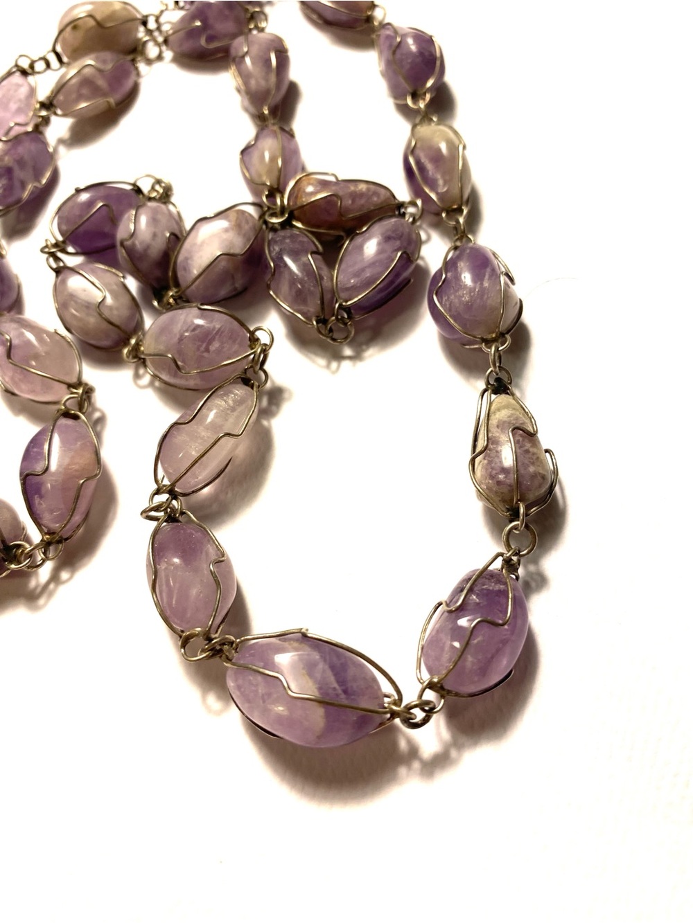 Handcrafted Purple Stone Wire-Wrapped Necklace